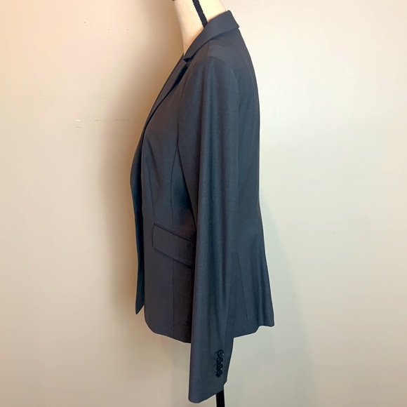 Ann Taylor Virgin Wool Charcoal Blazer Size 10 - Picture 2 of 9